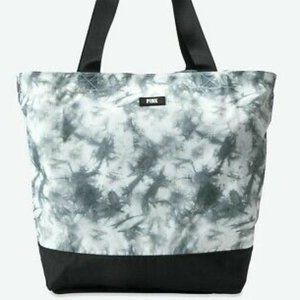 VICTORIA'S SECRET PINK Weekender Tote Bag Black Gray Tie Dye VS NWT